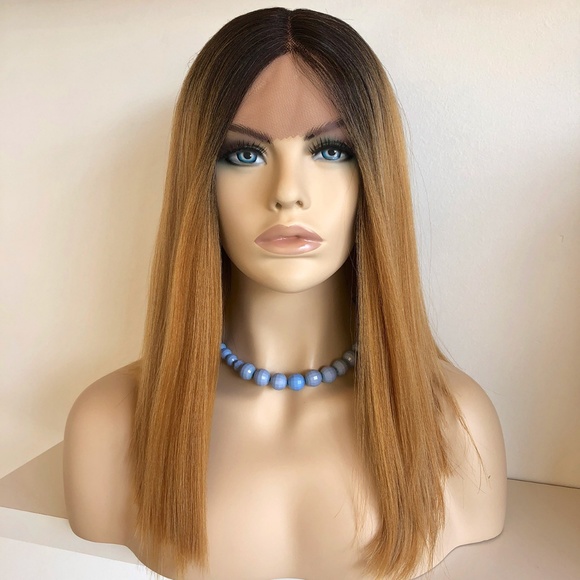 Her Wig Closet Accessories - 16" Honey Blonde w/ Dark Brown Roots Wig |Jennifer